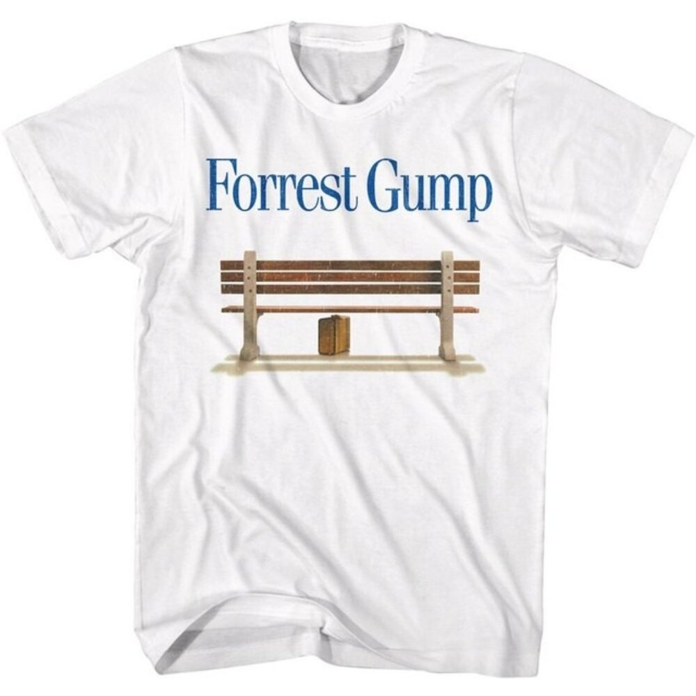 Forrest Gump Logo And Bench White TShirt Movie Graph… Gem